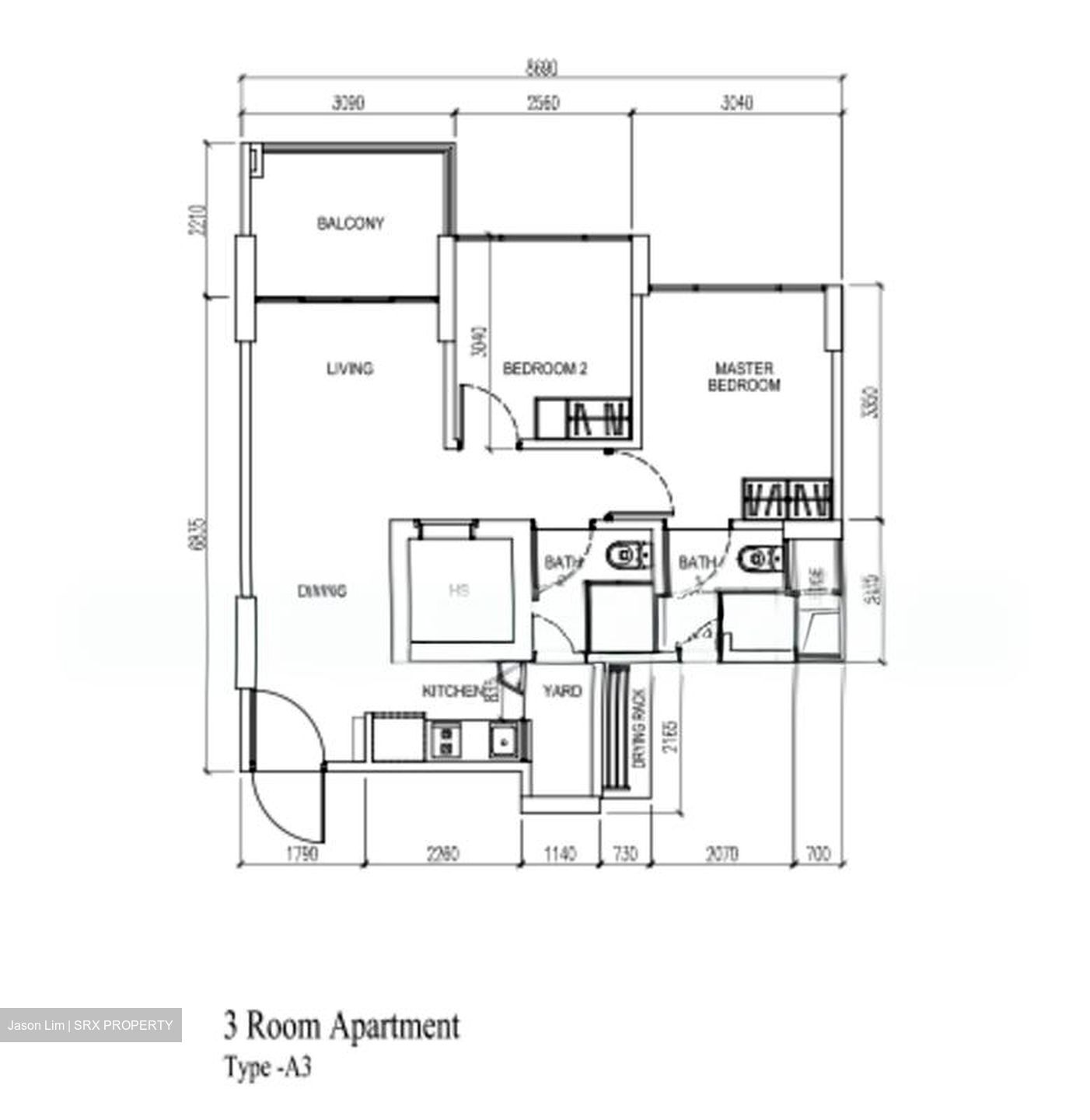 Blk 520A Centrale 8 At Tampines (Tampines), HDB 3 Rooms #521389031